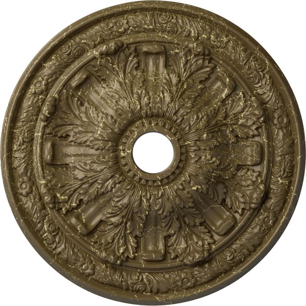 Ekena Millwork Flagstone Medallion (Canopies up to 3 7/8"), 30"OD x 3 7/8"ID x 3 1/4"P, Mississippi Mud Crackle CM30FLMMC - main